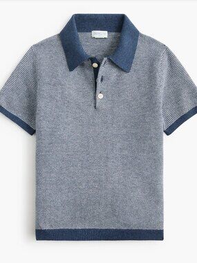 J. Crew Boys' Blue Short Sleeve Knit Polo